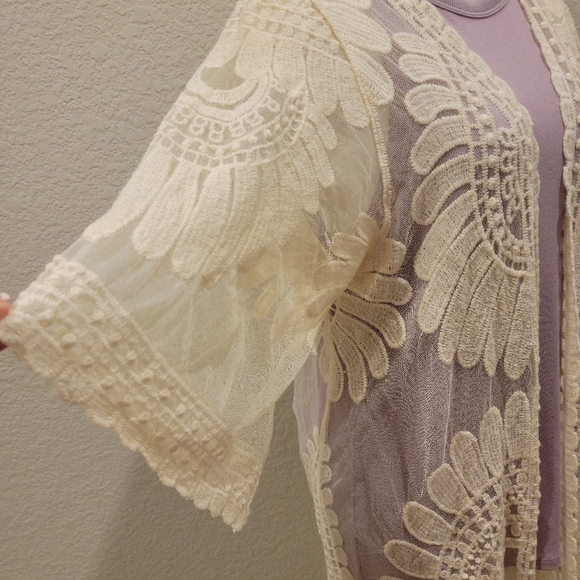 Lace open front kimono - Picture 4 of 6